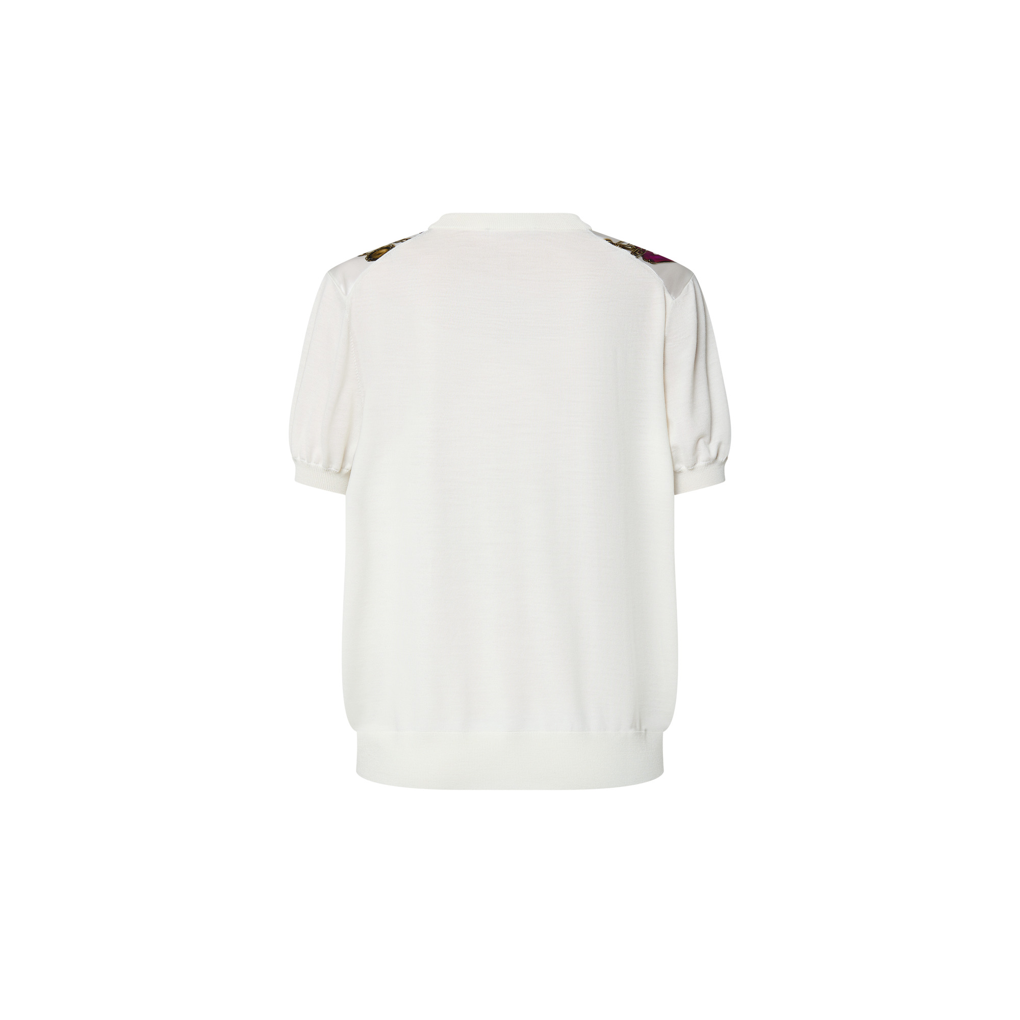 Trompe l'Oeil Necklace Print Knit Top - 3