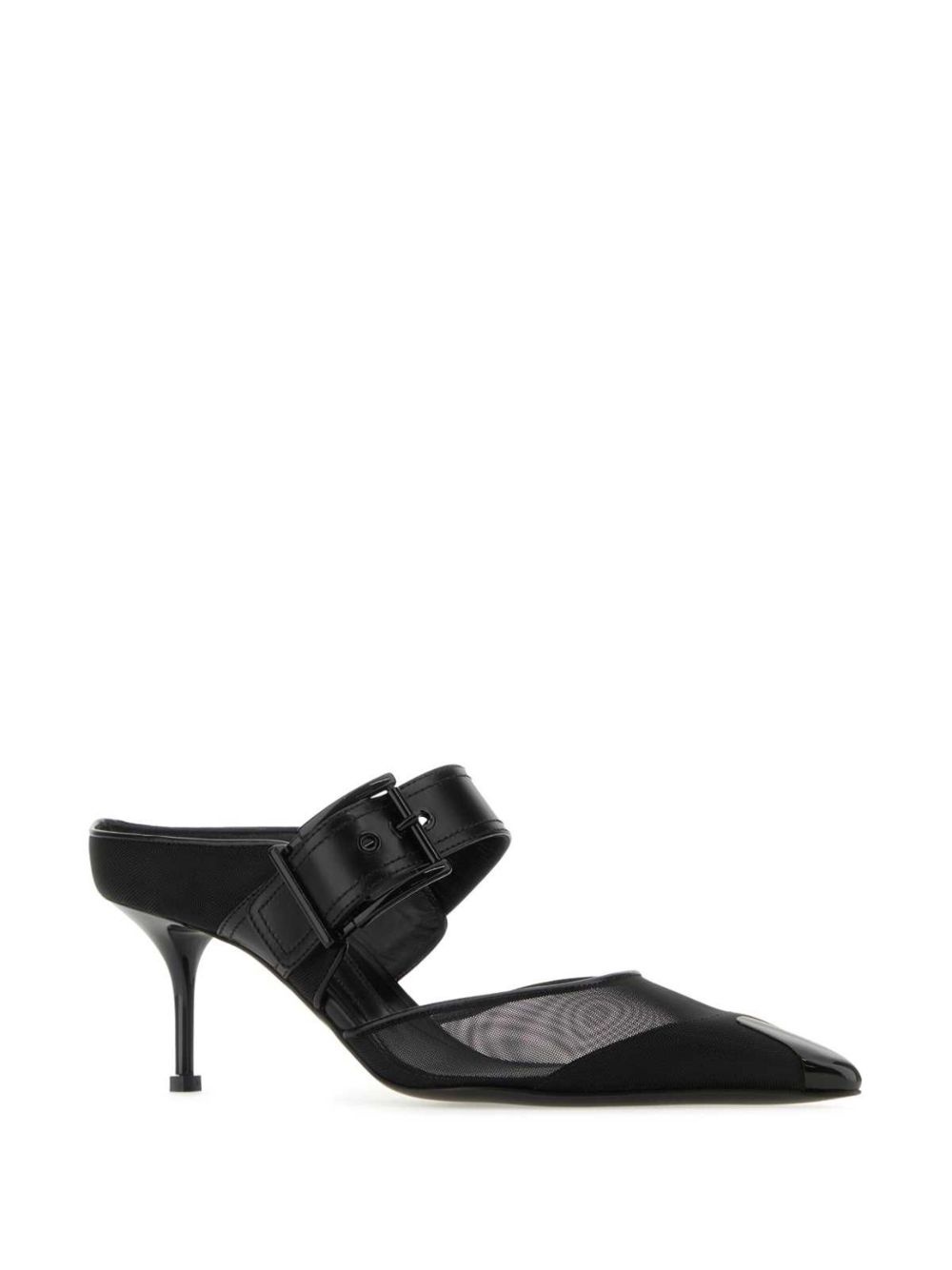 mesh-panelling pointed-toe mules - 2