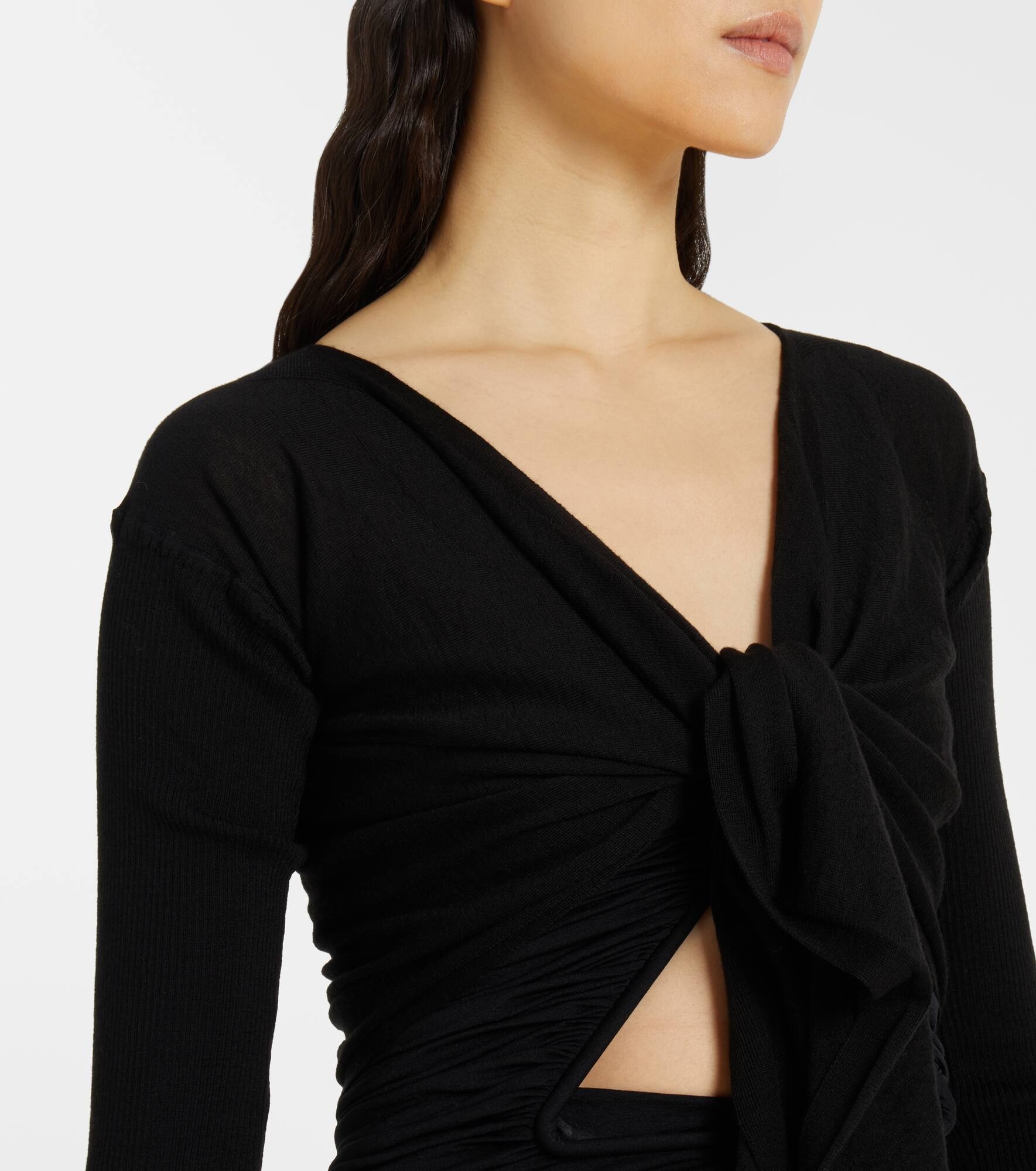 Cropped virgin wool sweater - 4