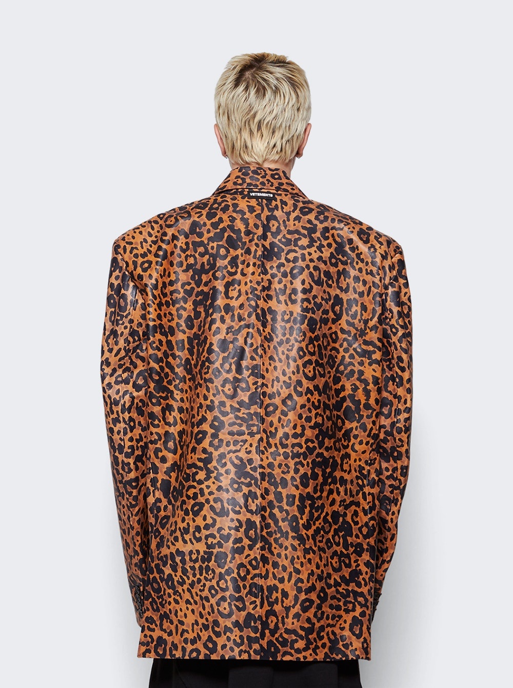 Boxy Leather Jacket Leopard - 5