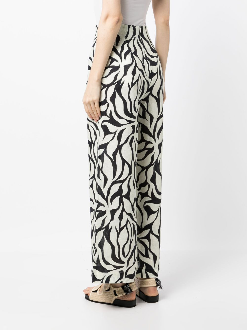 botanical-print palazzo pants - 4