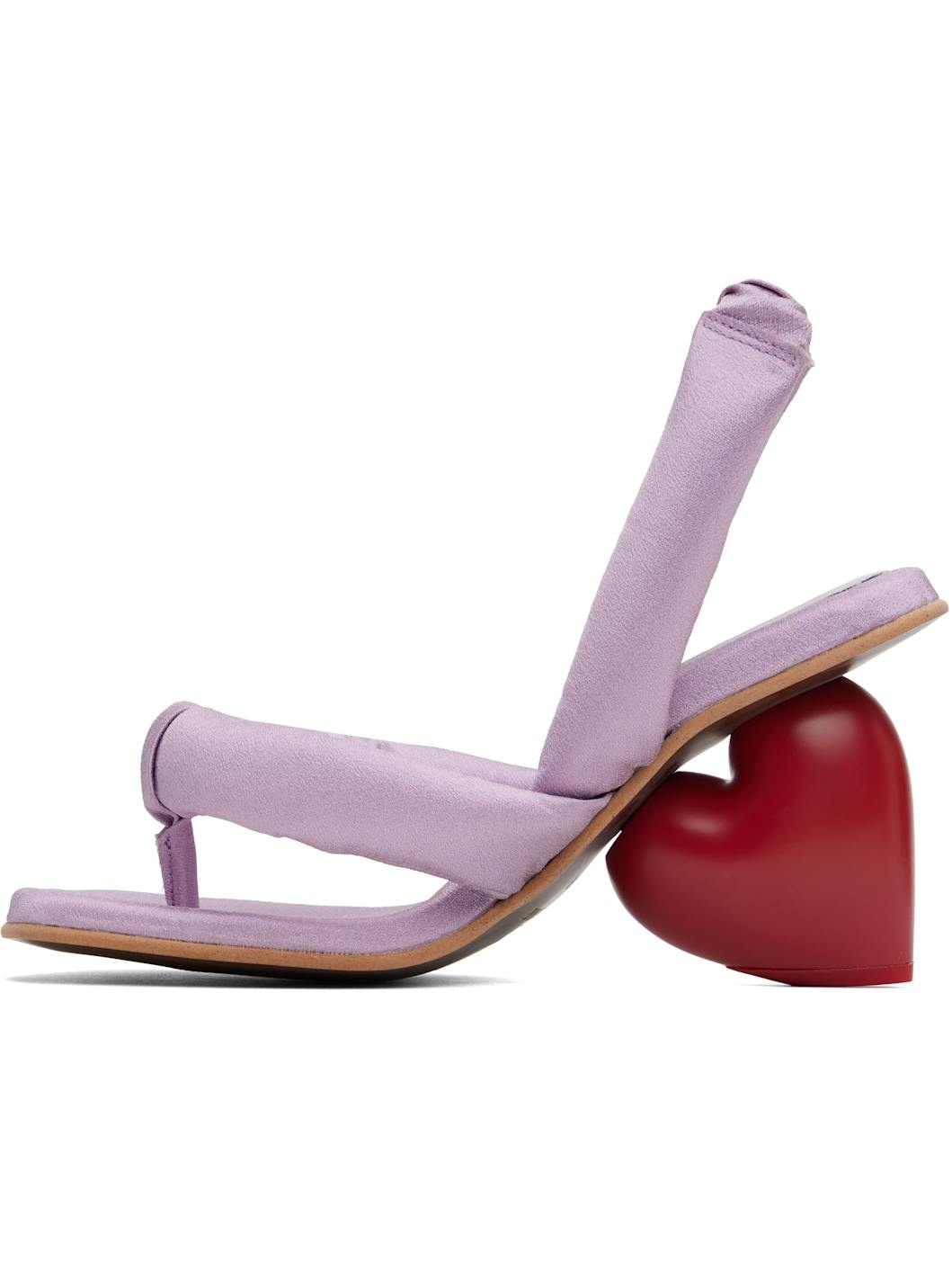 Purple Love Heeled Sandals - 3