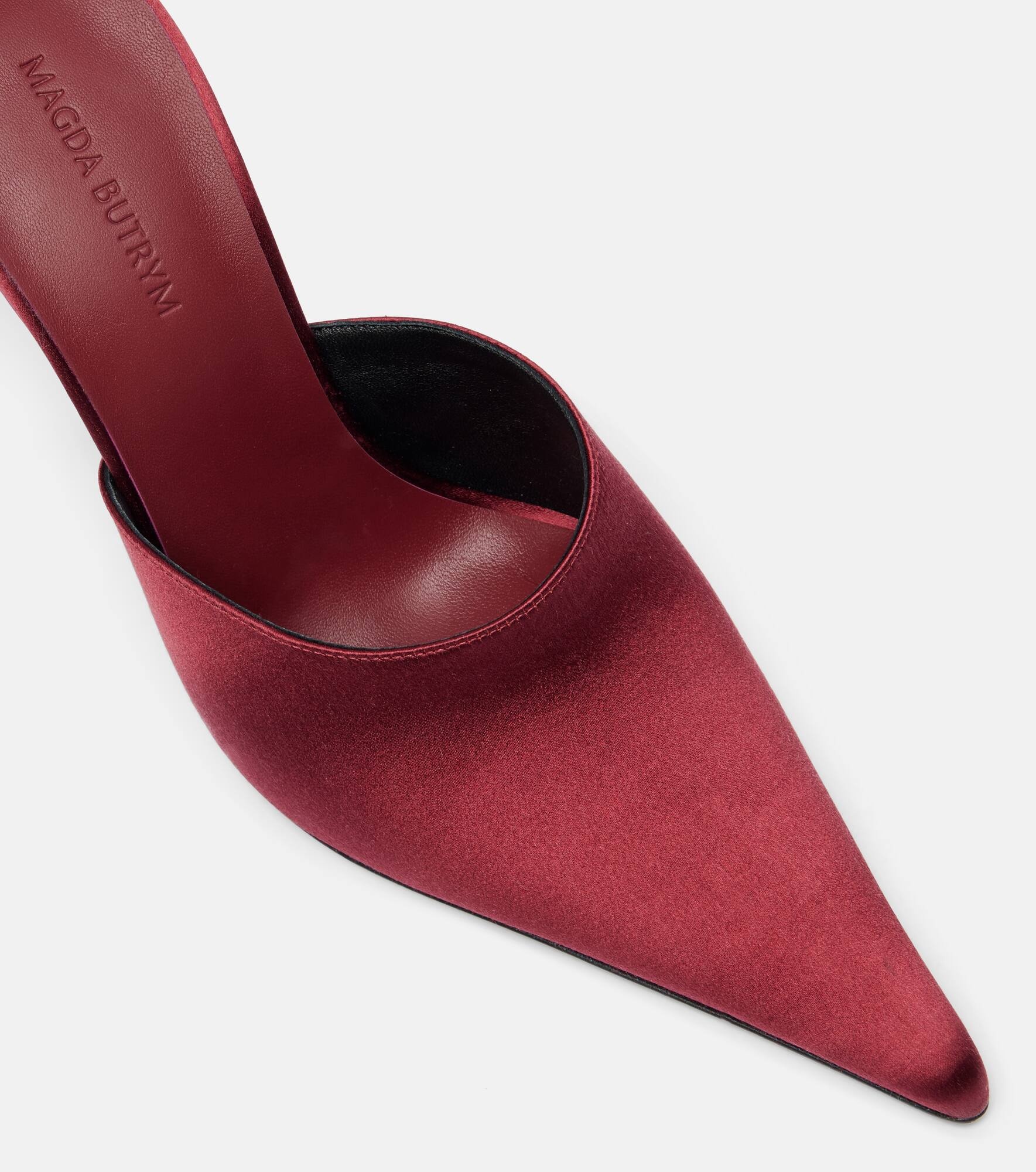 Floral-appliqué satin mules - 5
