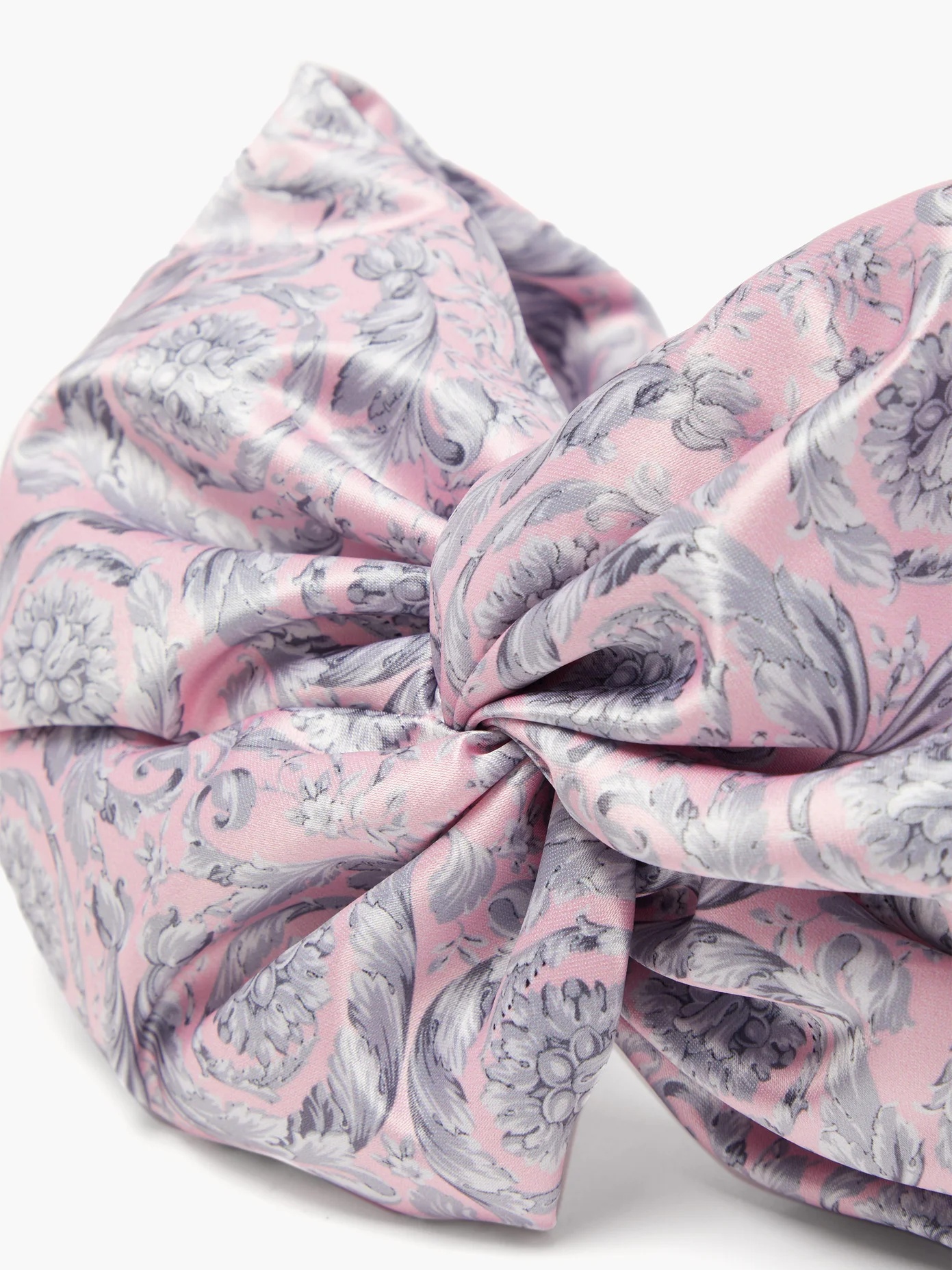 Baroque-print satin turban headband - 2