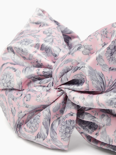 VERSACE Baroque-print satin turban headband outlook