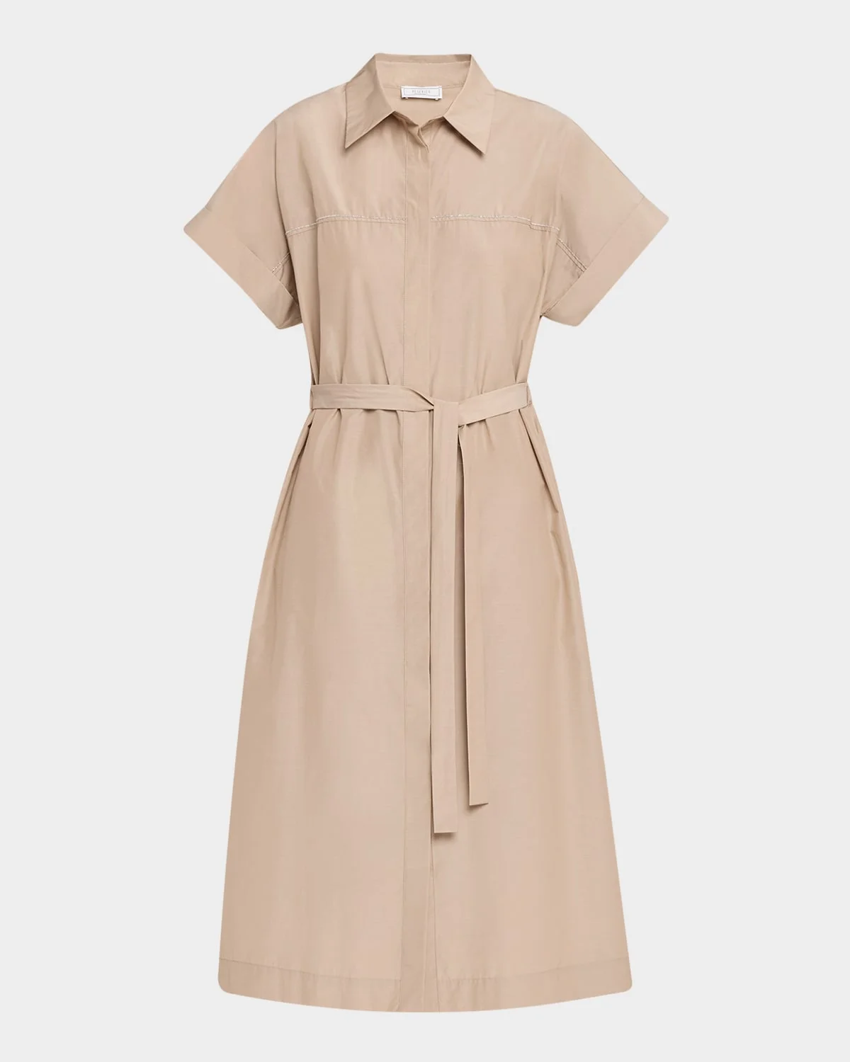 Tie-Waist Midi Shirtdress - 1