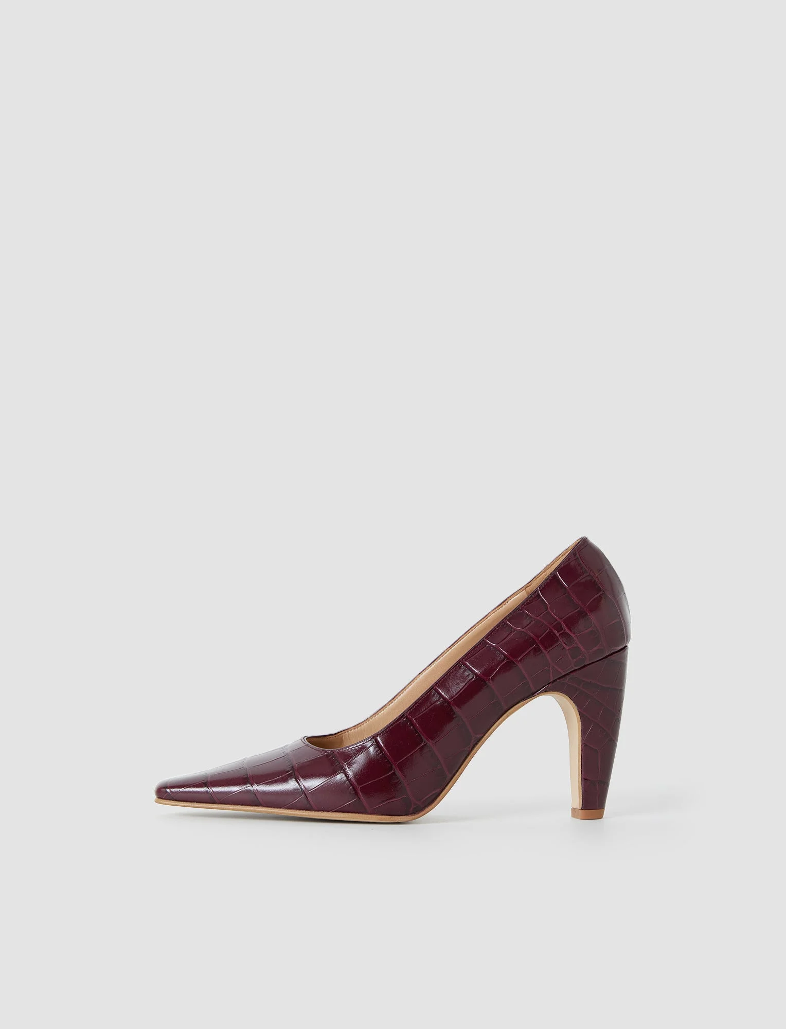 Zina Croc Leather High Heel Shoes - 1
