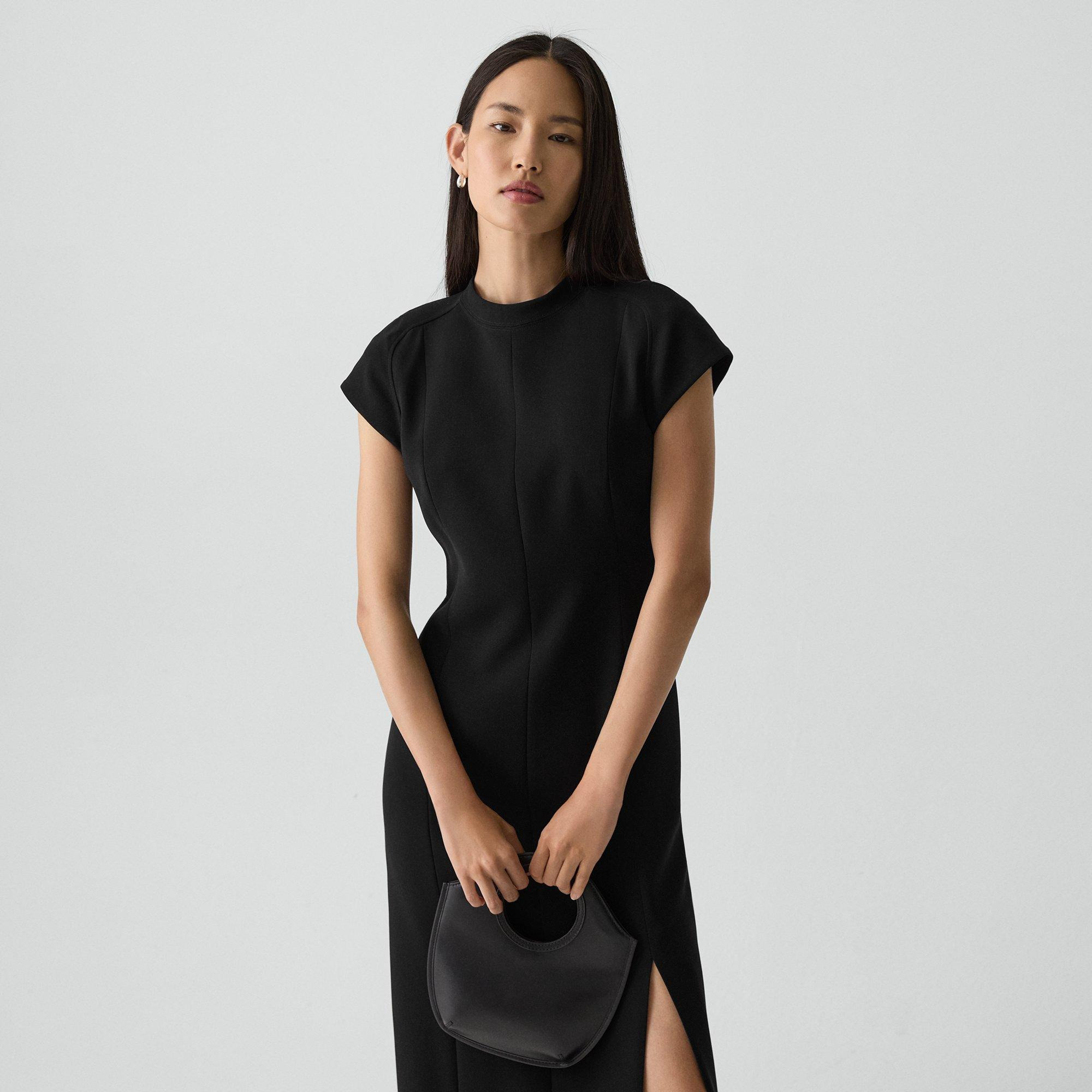 Short-Sleeve Midi Dress in Admiral Crepe - 5