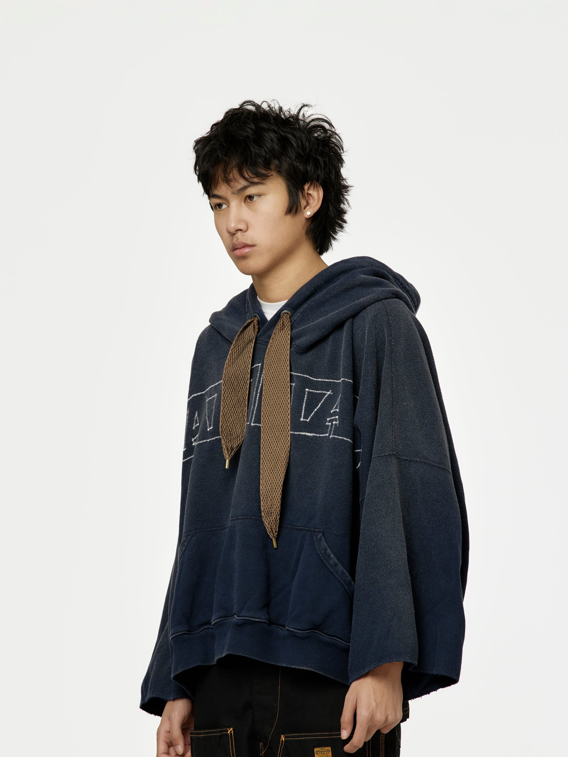 SWT KNIT DEVIL HOODIE (KAPITAL EMBROIDERY) (NAVY) - 2