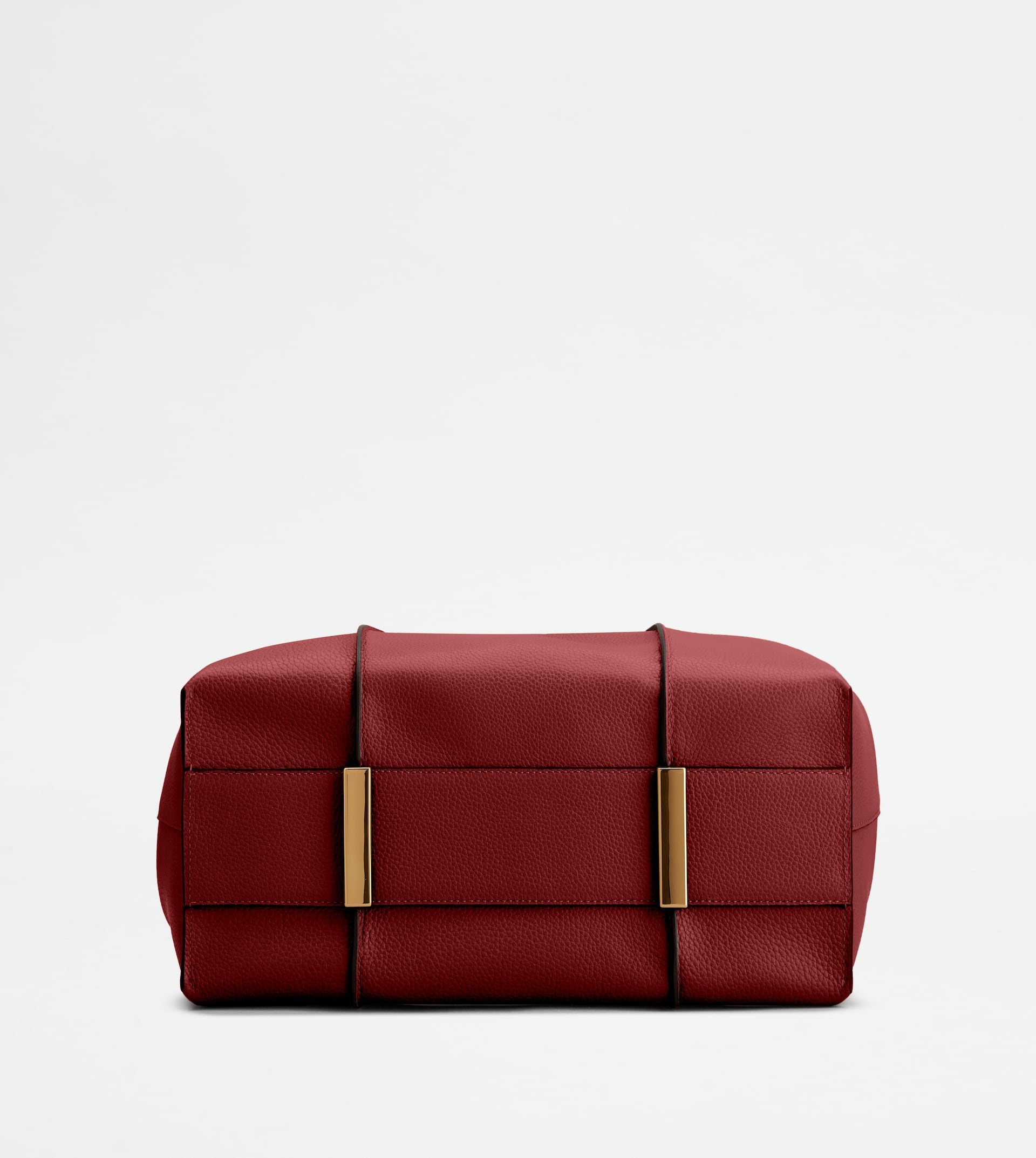 T TIMELESS SHOPPING BAG IN LEATHER SMALL - RED - 3