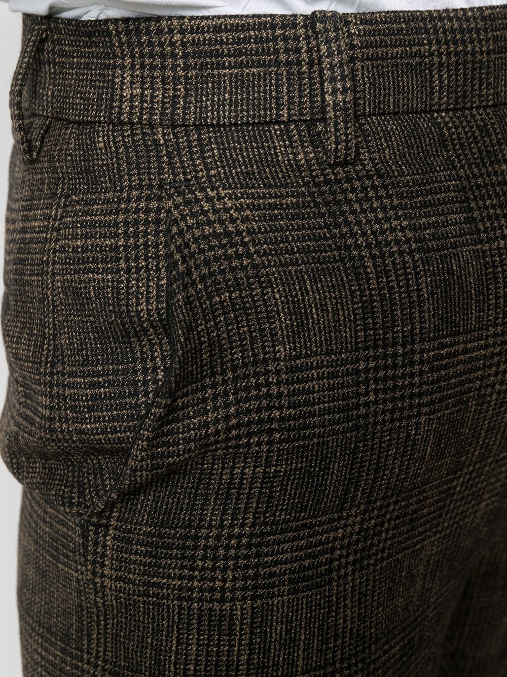 check patterned pleat detail trousers - 5