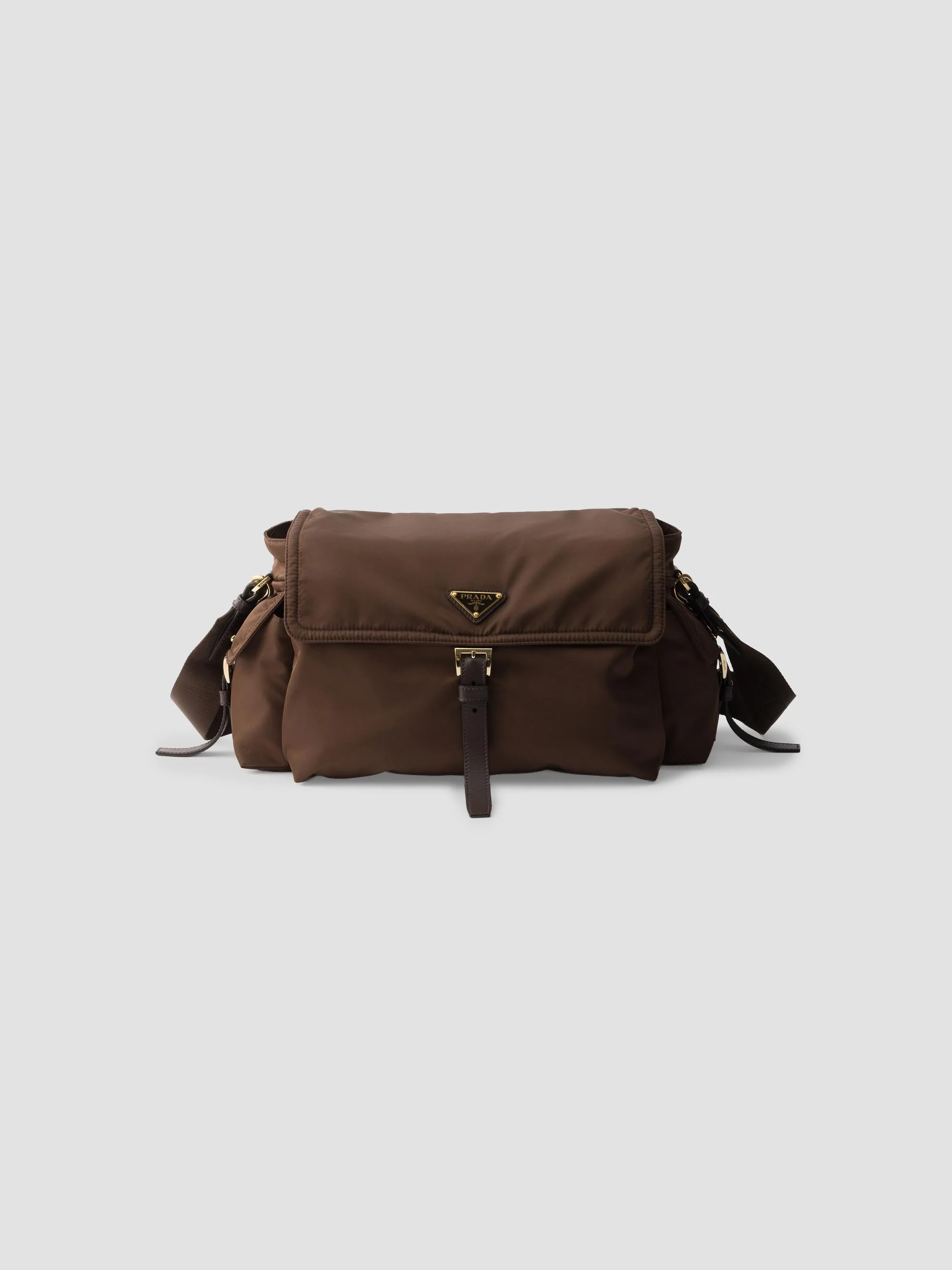 Women's Large Explore Re-Nylon Shoulder Bag - Dark Brown - 1