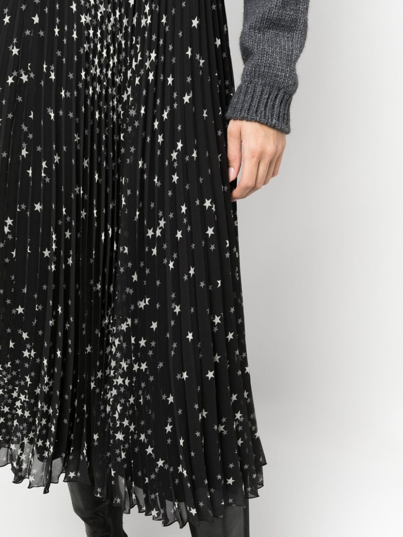 Cosmostar-print pleated midi skirt 5