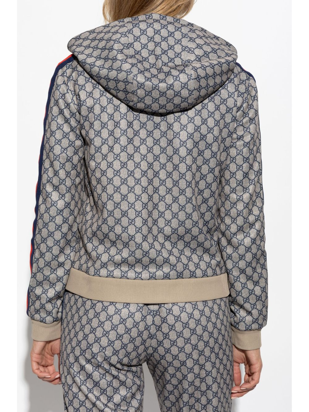 hooded monogram jacket - 4