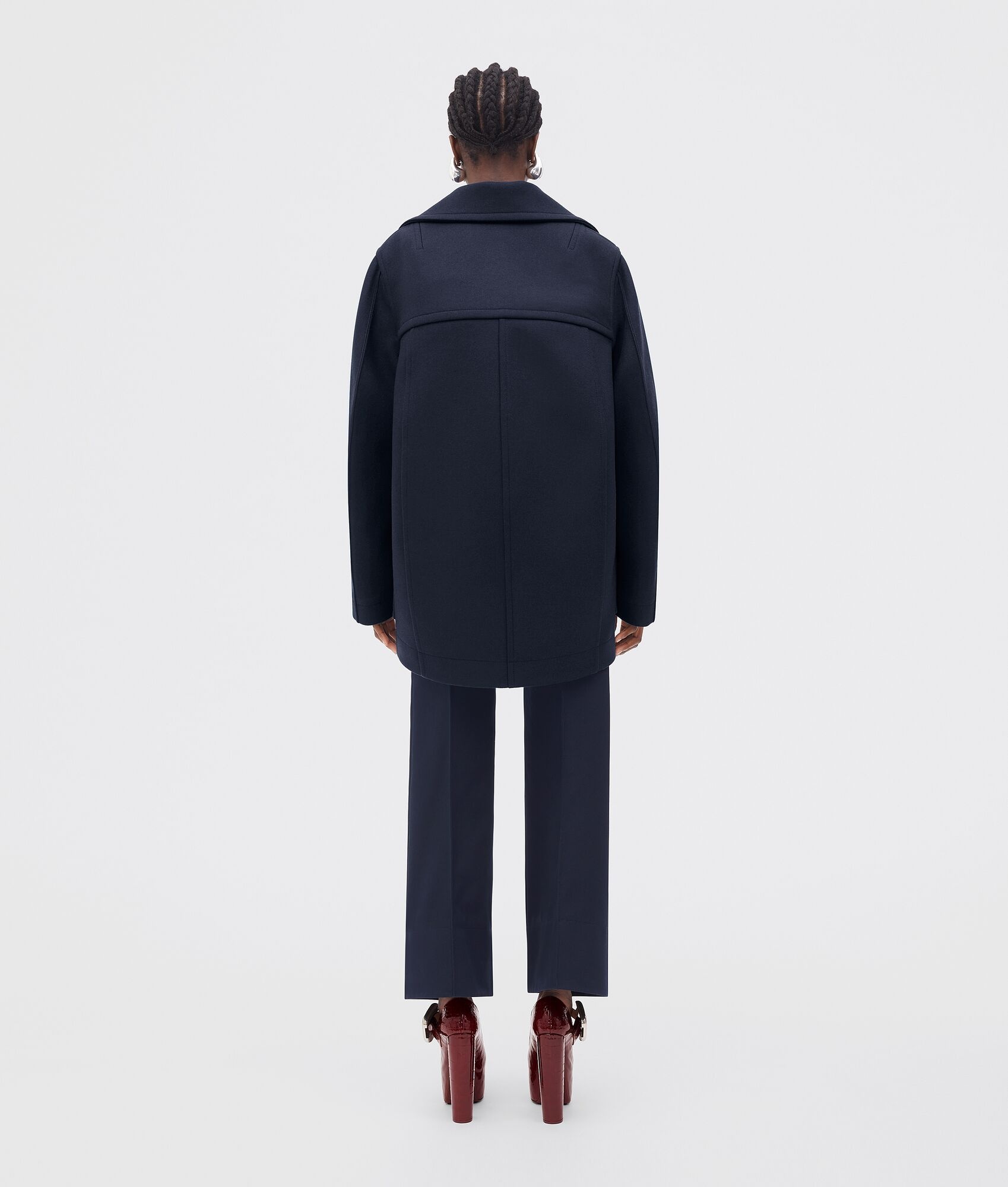 stretch felted wool coat - 3