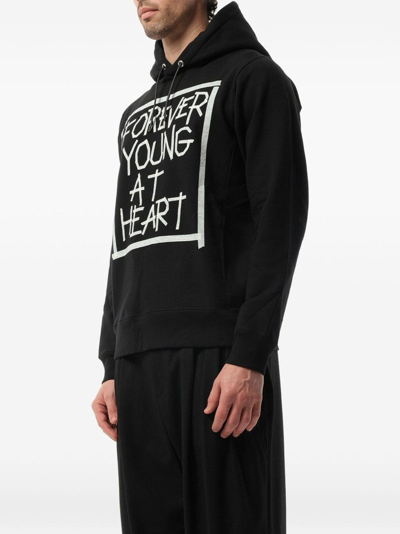 slogan-print drawstring hoodie 3