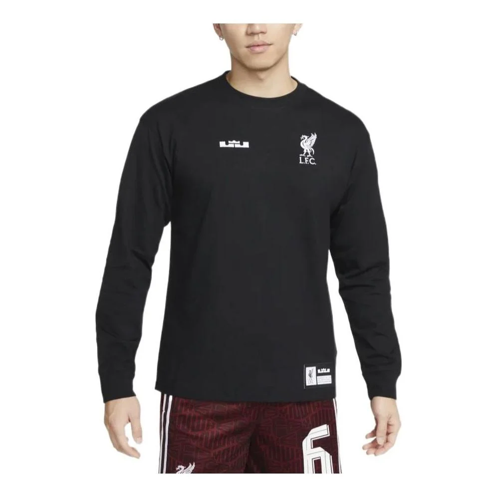 Nike x LeBron James x Liverpool FC Max90 Long Sleeve Tee 'Black' FD4025-010 - 1
