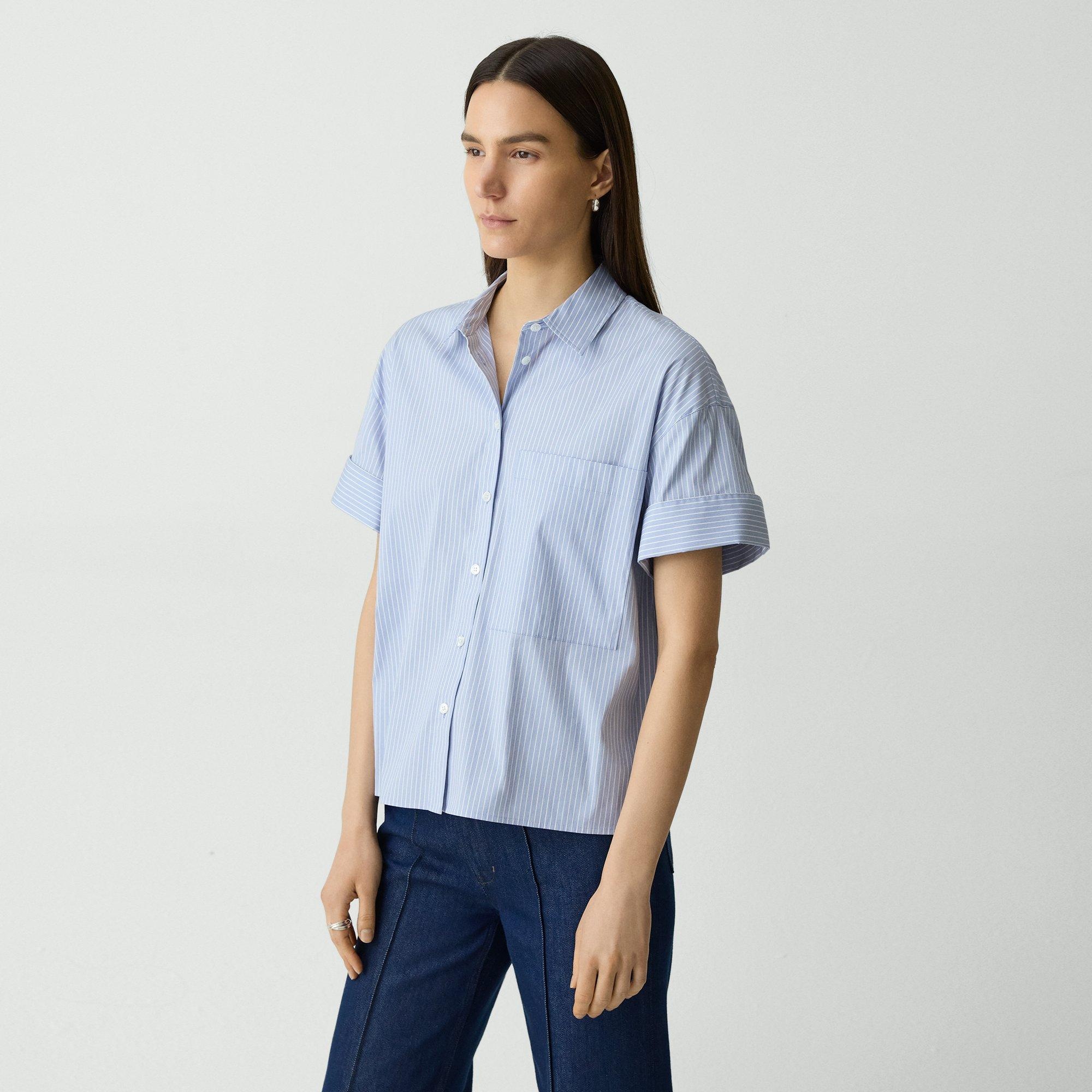Cuffed Shirt in Striped Cotton-Blend - 3