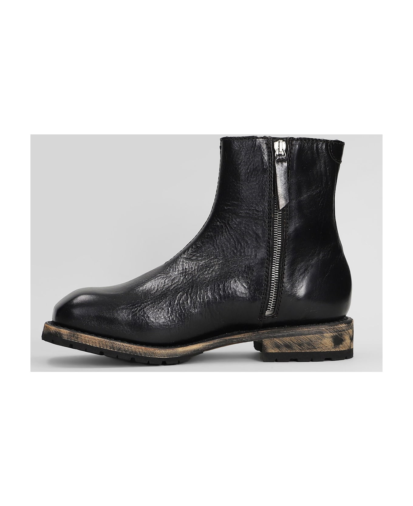 Engine Boot Ankle Boots In Black Leather - 3