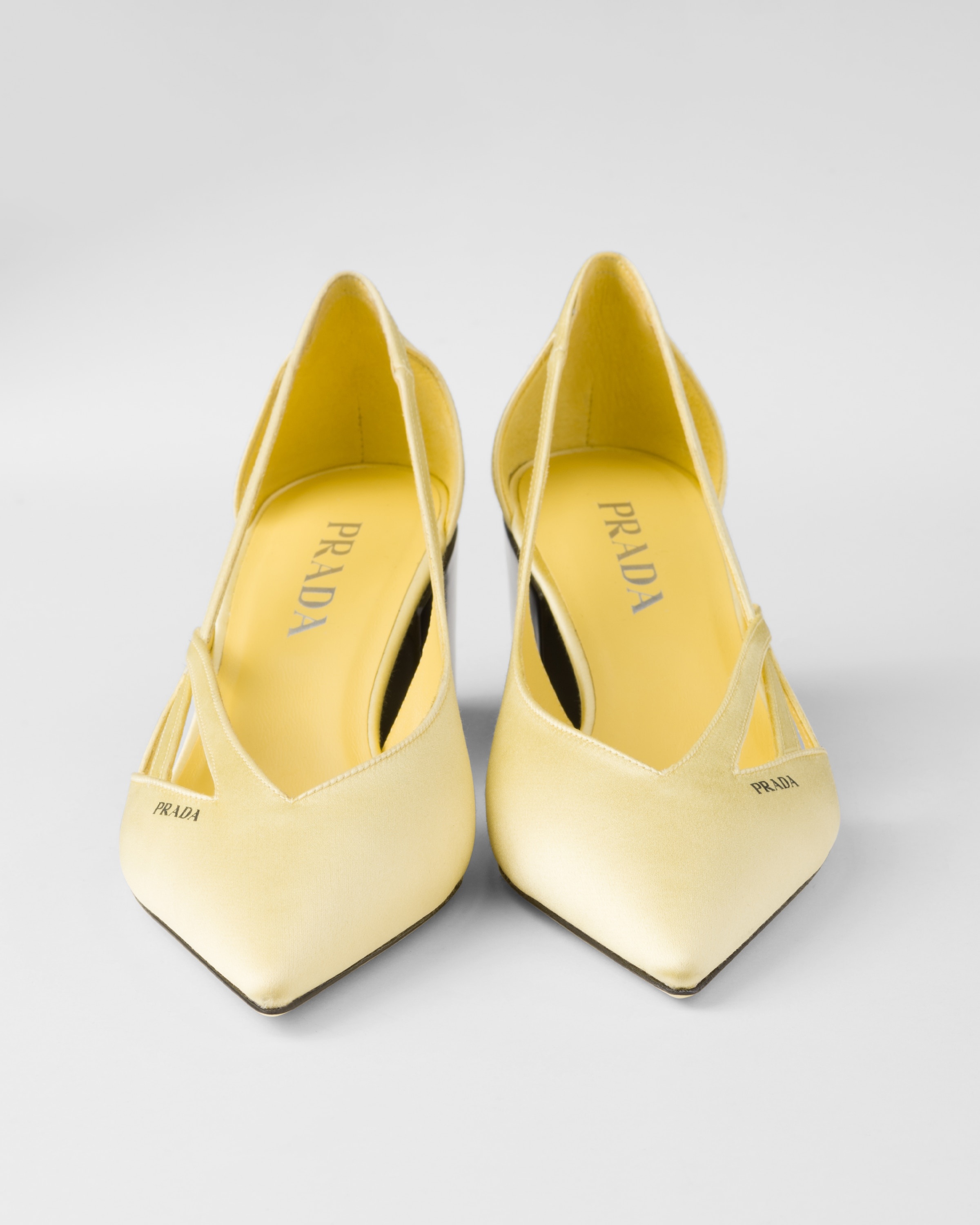 【送料&関税込】Prada Satin Cut-out Pumps Prada Satin Cutout Block-Heel Pumps - Bergdorf Goodman