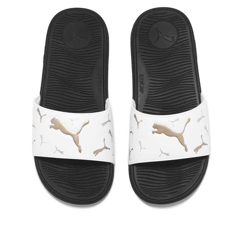PUMA (WMNS) PUMA Cool Cat 2.0 Slides 'Toss White Team Gold' 393338-05 outlook