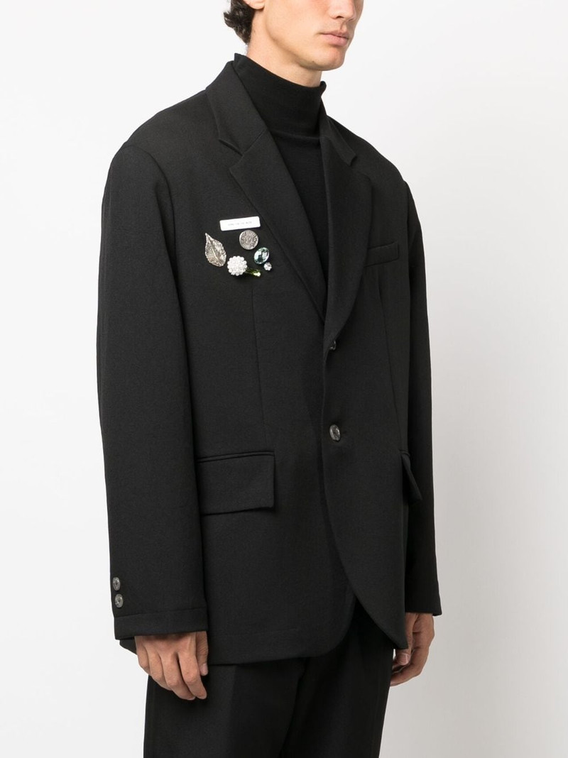 brooch-detail square blazer 3