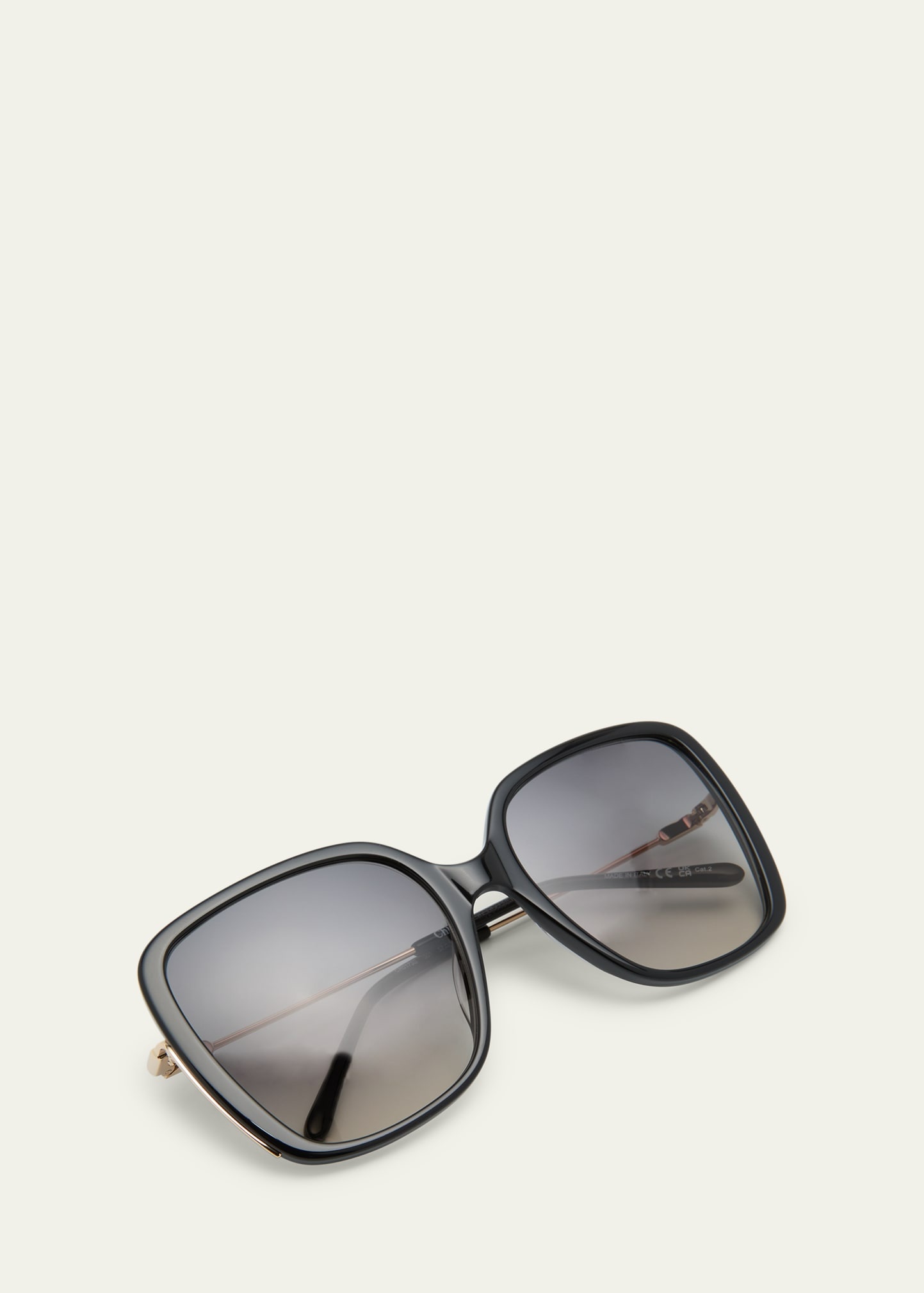 Square Acetate and Metal Sunglasses - 5