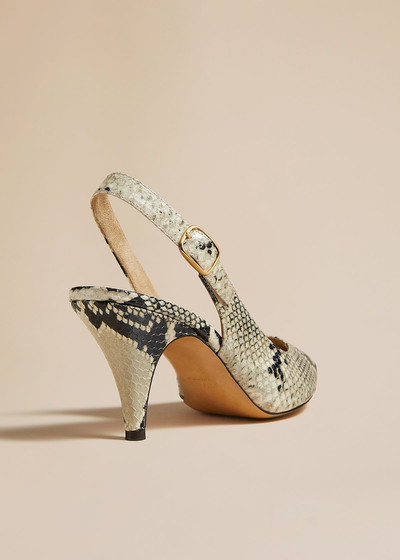 KHAITE The River Slingback Pump in Natural Python-Embossed Leather outlook
