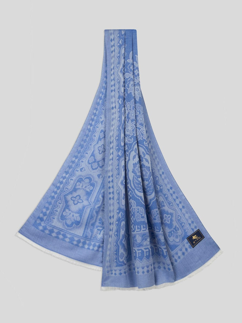 SILK-BLEND SCARF WITH GEOMETRIC MOTIF 1