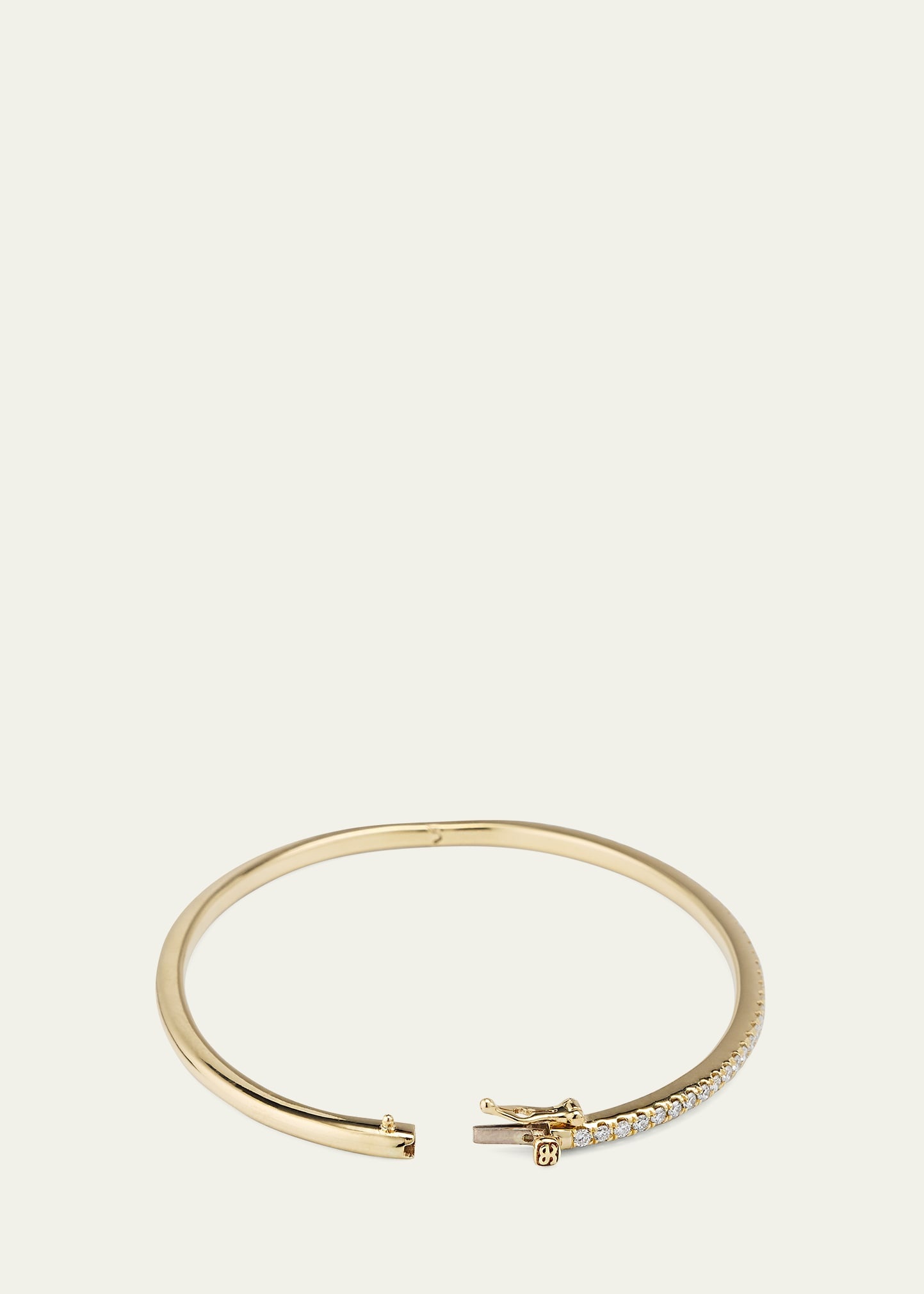 14K Yellow Gold Diamond Pave Bangle - 4