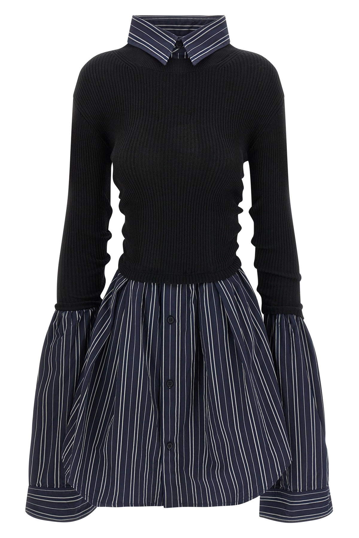 Trompe l'œil shirt sweater - 1