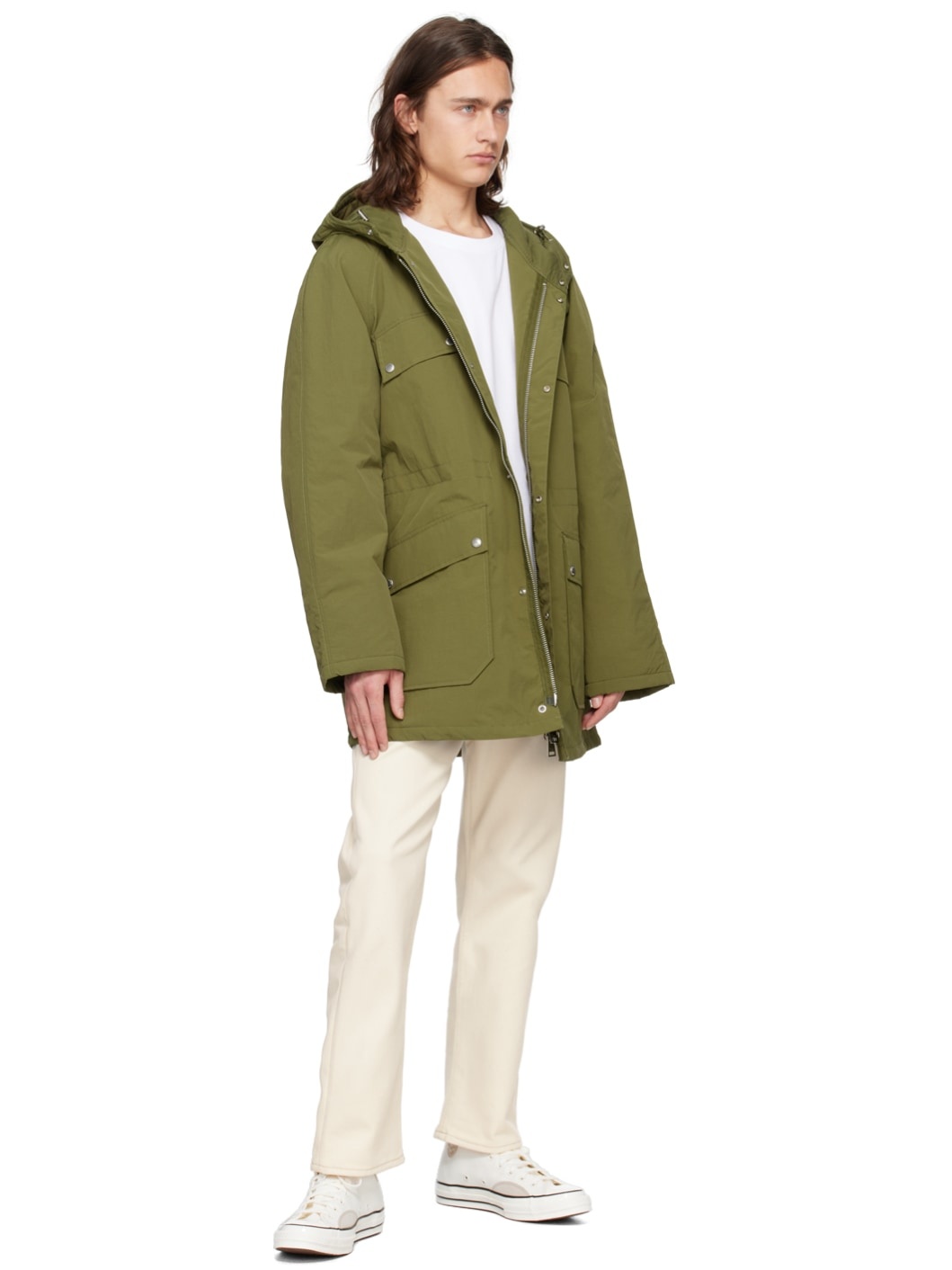 Khaki Hooded Coat - 4