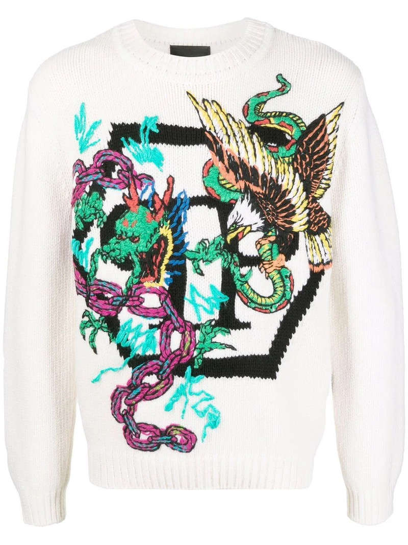 patterned intarsia-knit jumper 1