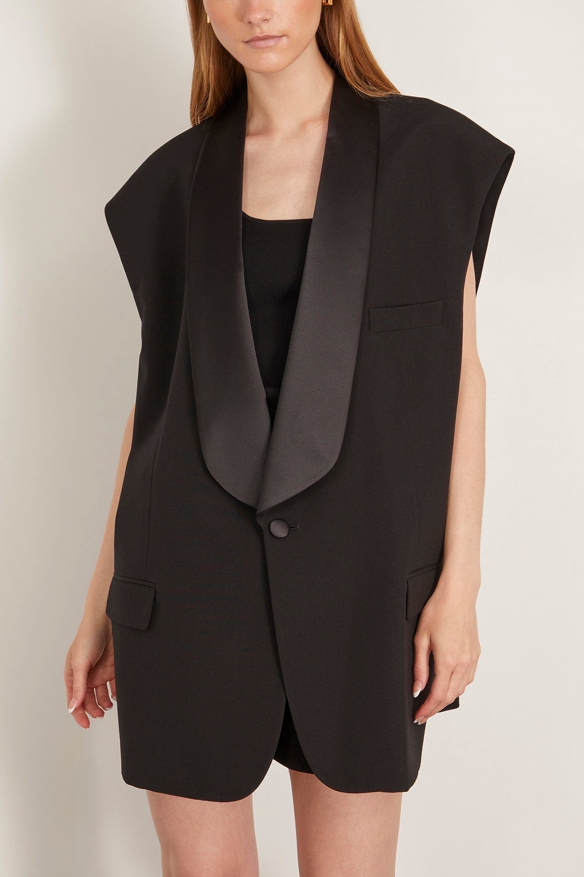 Sleeveless Gilet in Black - 3