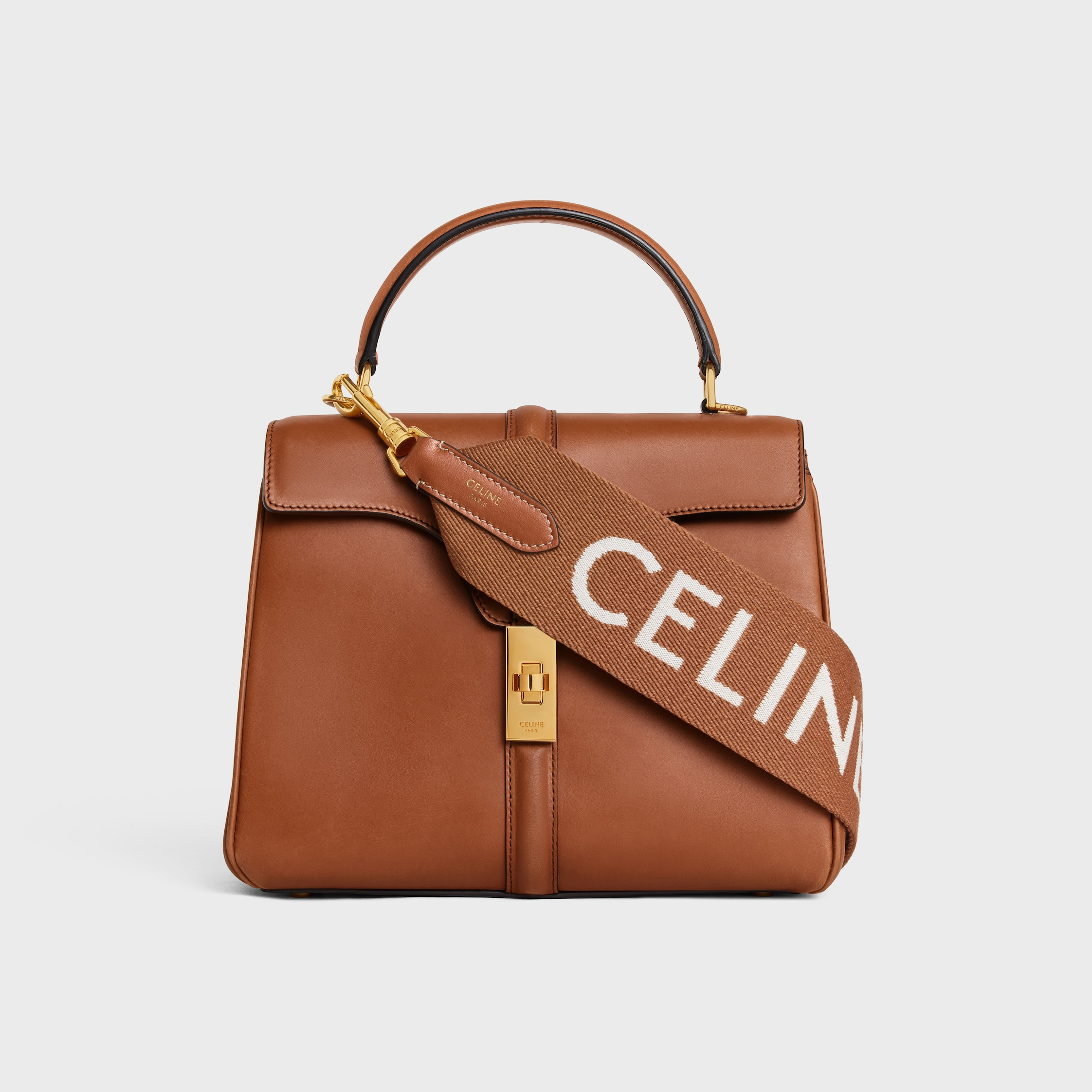 Long Strap in Wool with Celine jacquard with GOLD FINISHING - 3