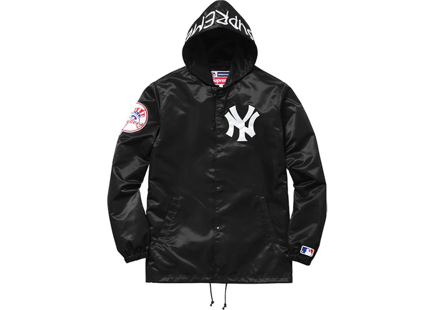 Supreme Yankees Satin Hooded Jacket Black - 1