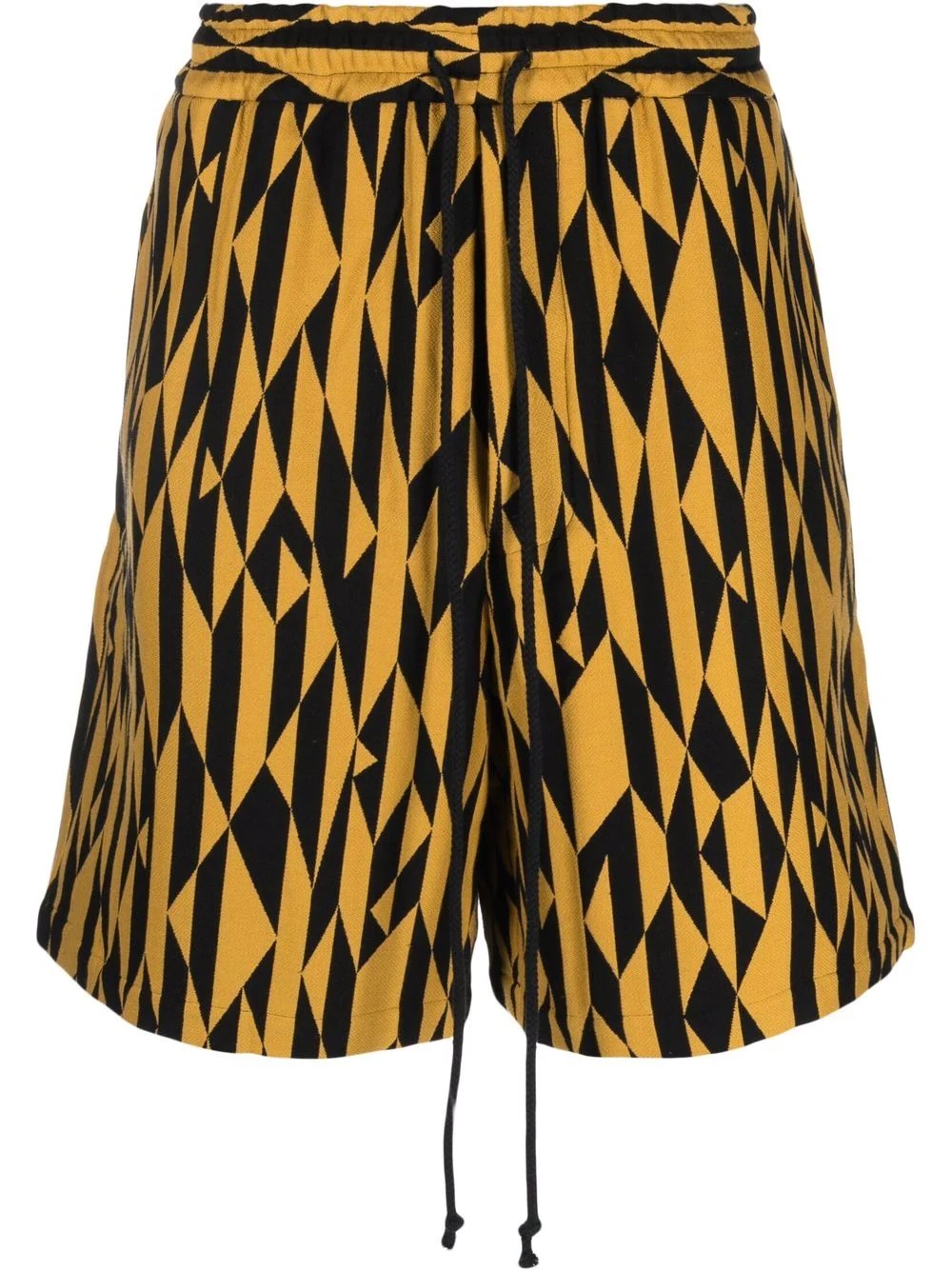 drawstring geometric shorts - 1