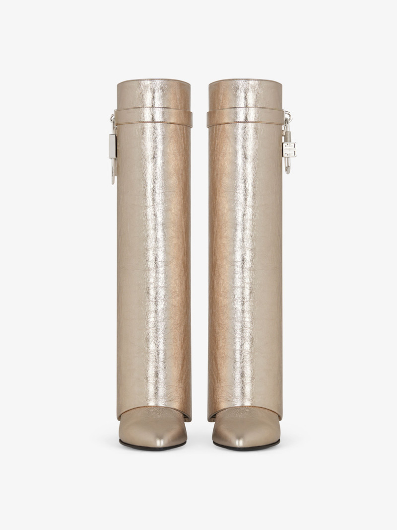 Givenchy SHARK LOCK BOOTS IN LAMINATED LEATHER outlook