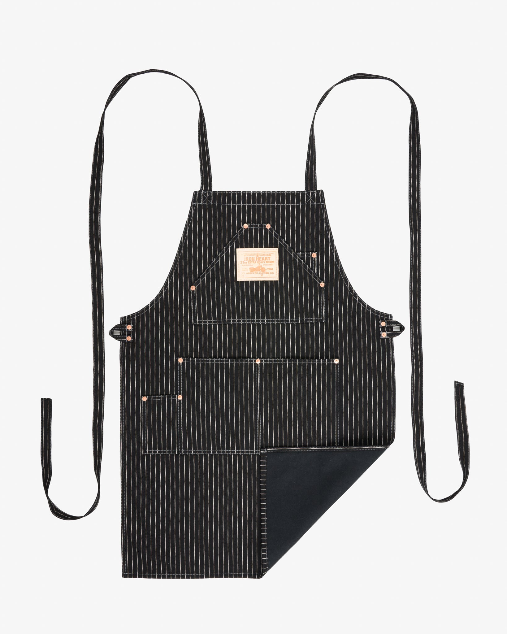 IHG-058-BLK 12oz Wabash Apron - Black - 4