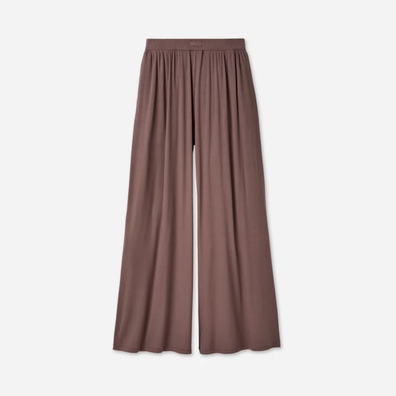 ® Women's Imogen Wide Leg Pant Rib LENZINGu2122 ECOVEROu2122 Viscose Blend Bottoms in Allspice - 1