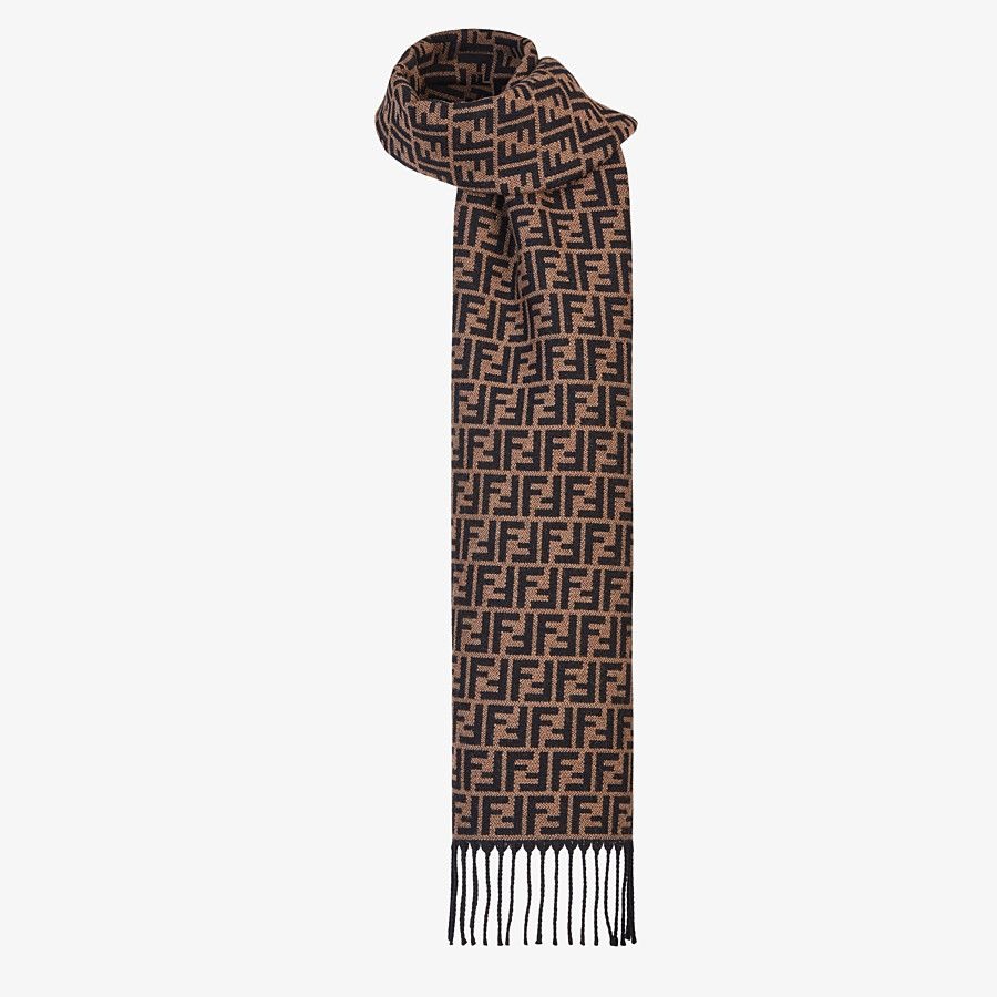 Brown wool stole - 2