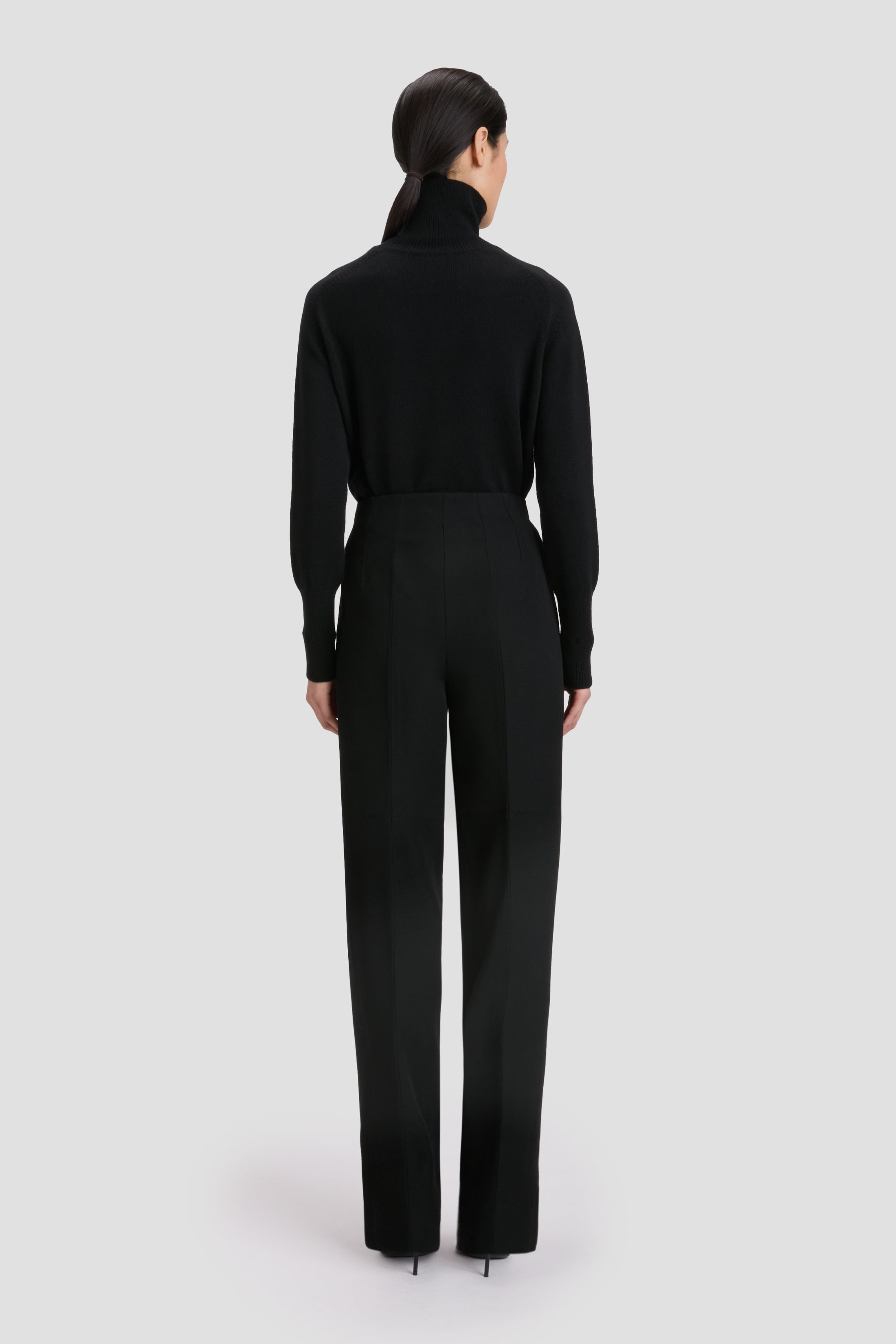 Sculptural Leg Trouser In Black - 4