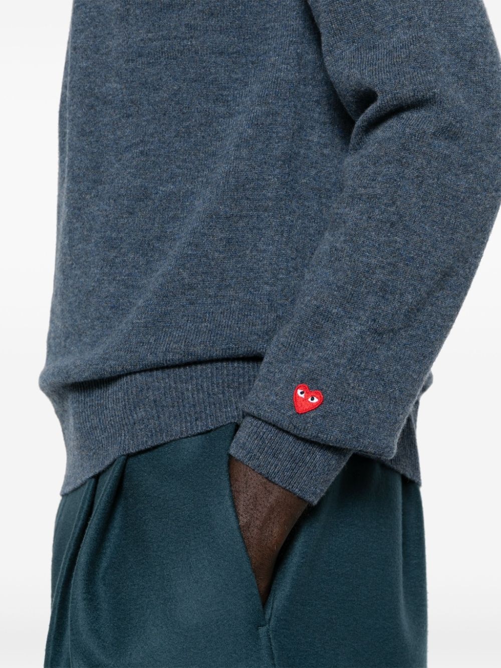 heart-patch wool jumper - 6