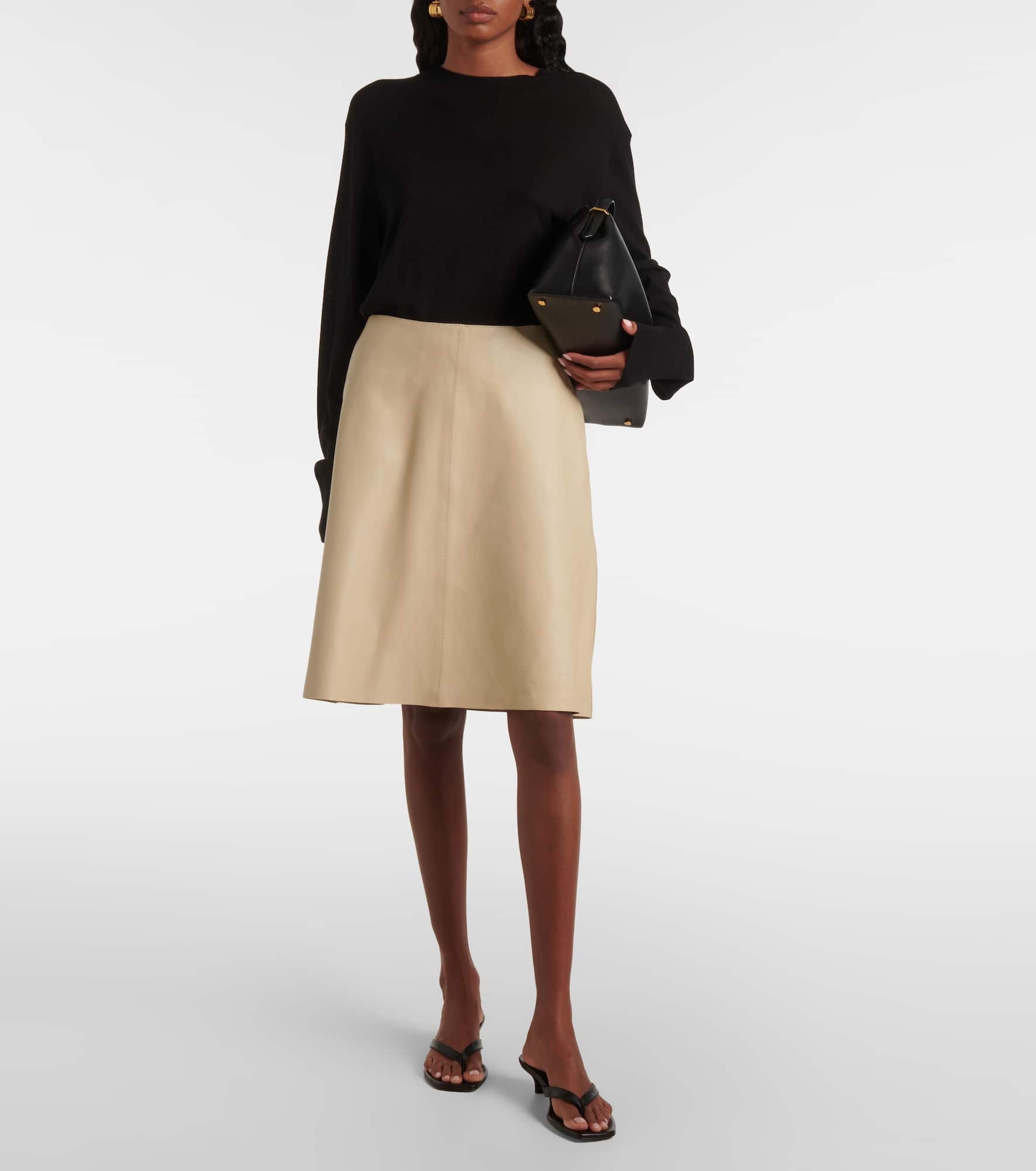 Leather midi skirt - 2