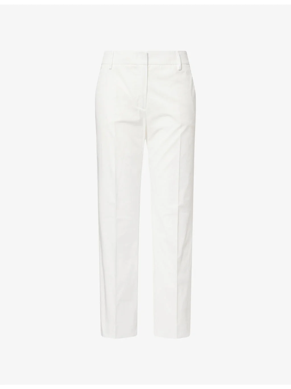 Cropped Cigarette Slim-Fit Cotton Trousers - 1