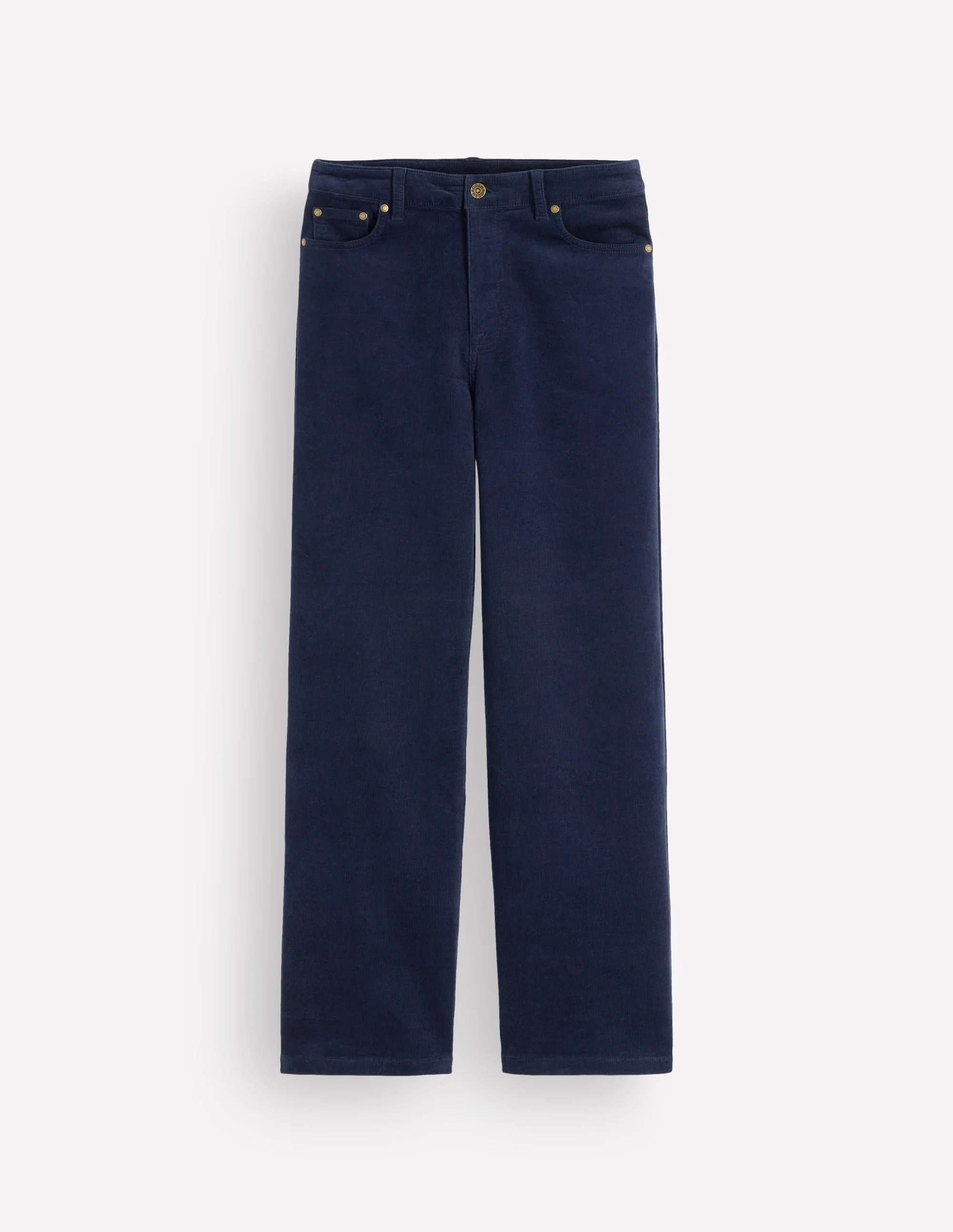 5-Pocket Cord Column Jeans-Navy - 1