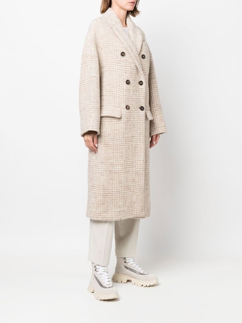check double-breasted coat - 3
