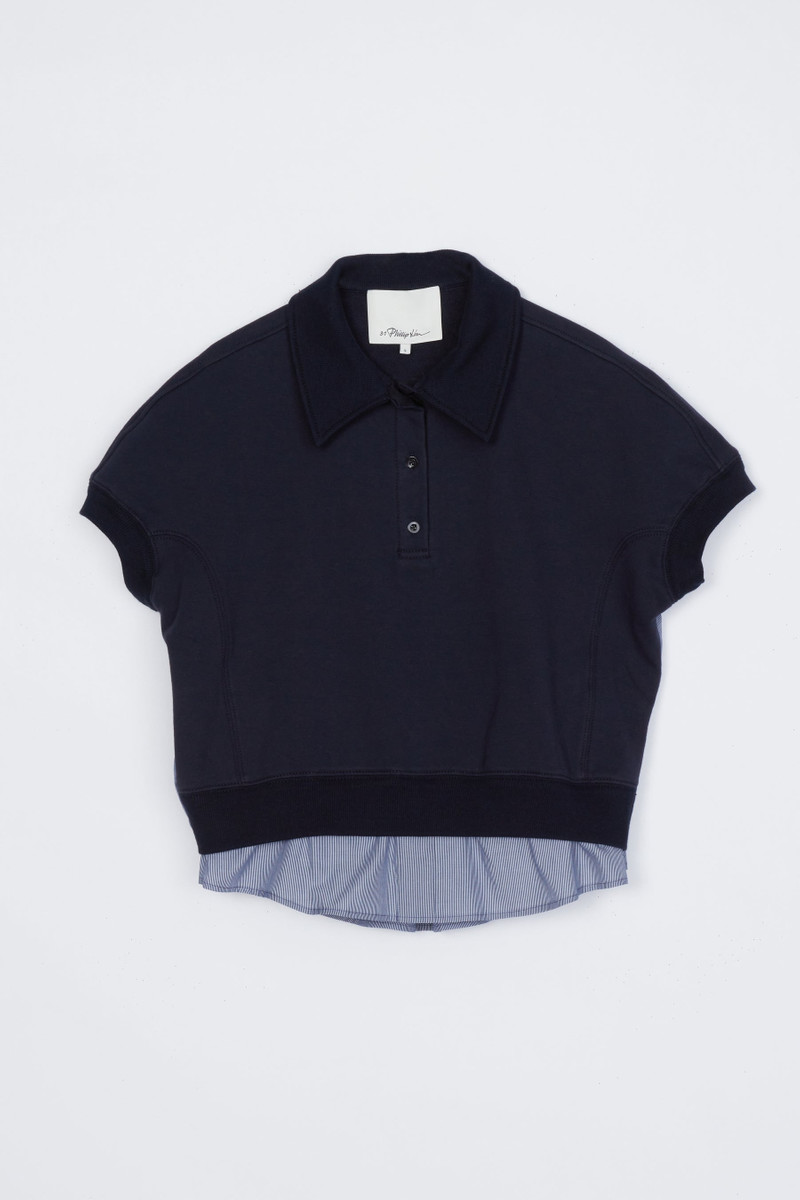 Terry Polo With Shirting-Back 1