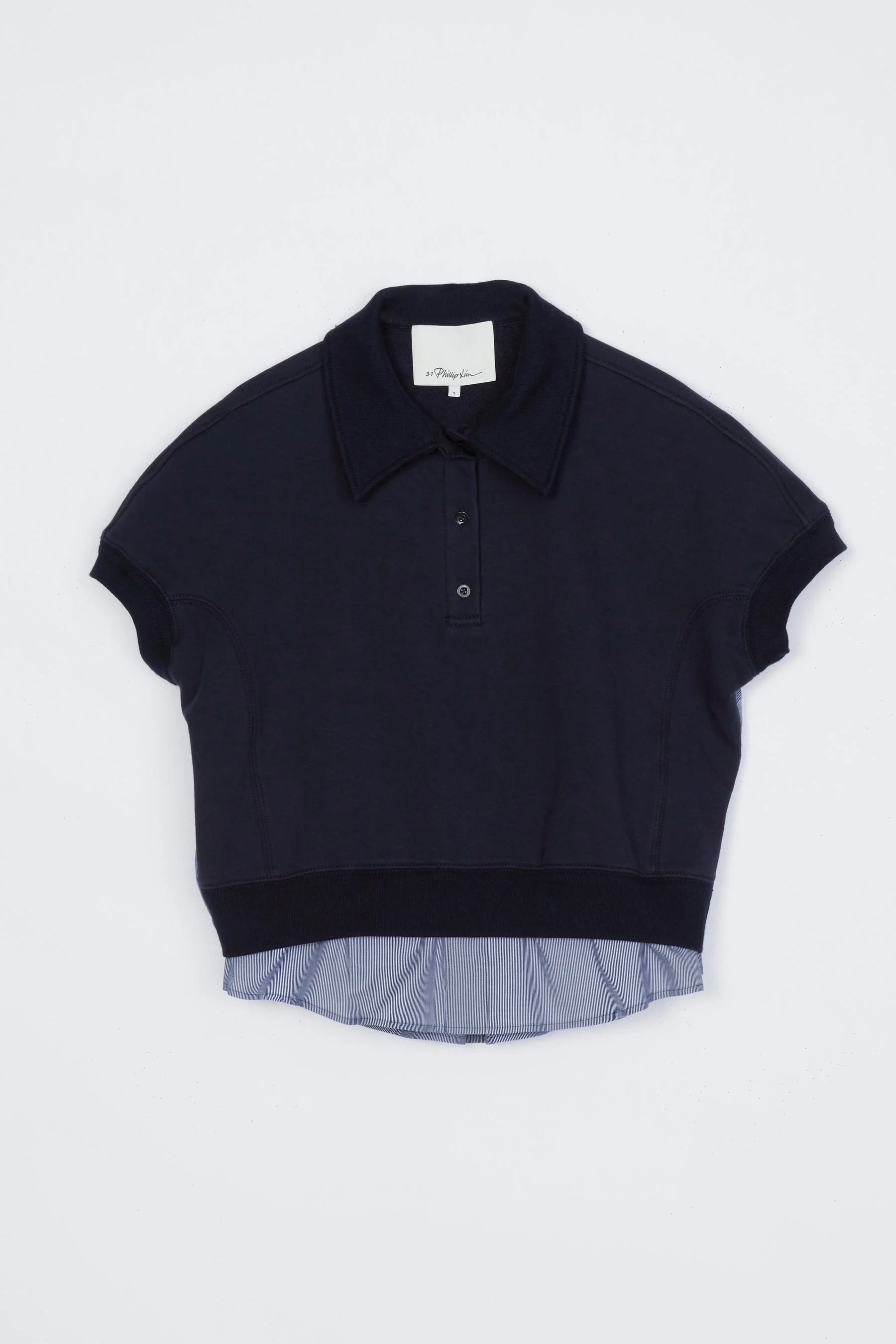 Terry Polo With Shirting-Back - 1