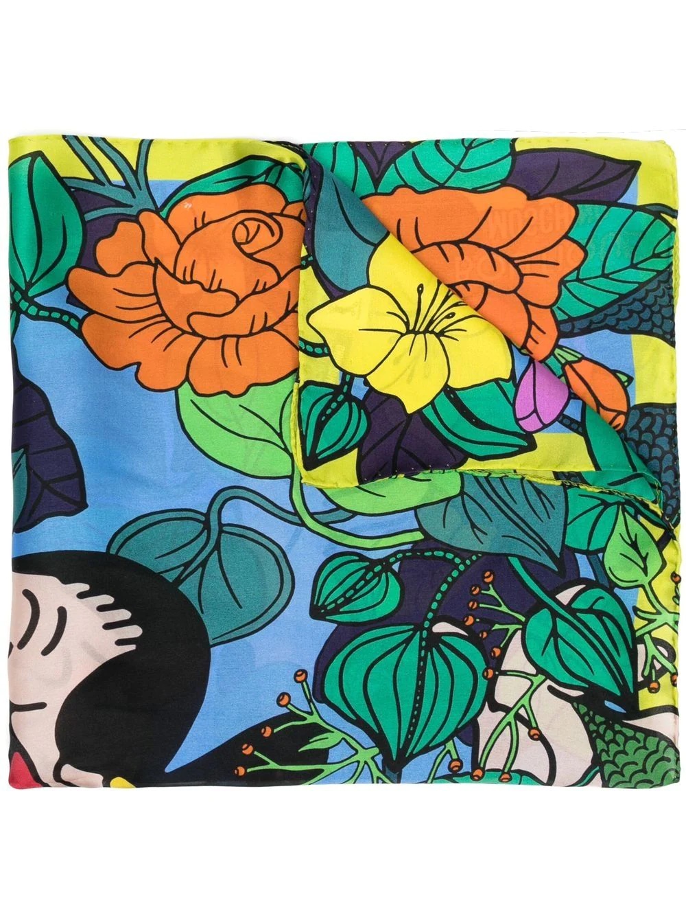 Olive Oyl-motif silk scarf - 1